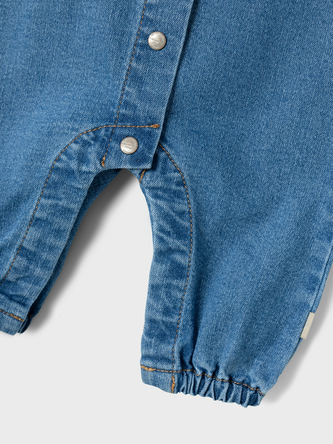 Name It Lola Frill Denim Overall - Medium Blue Denim