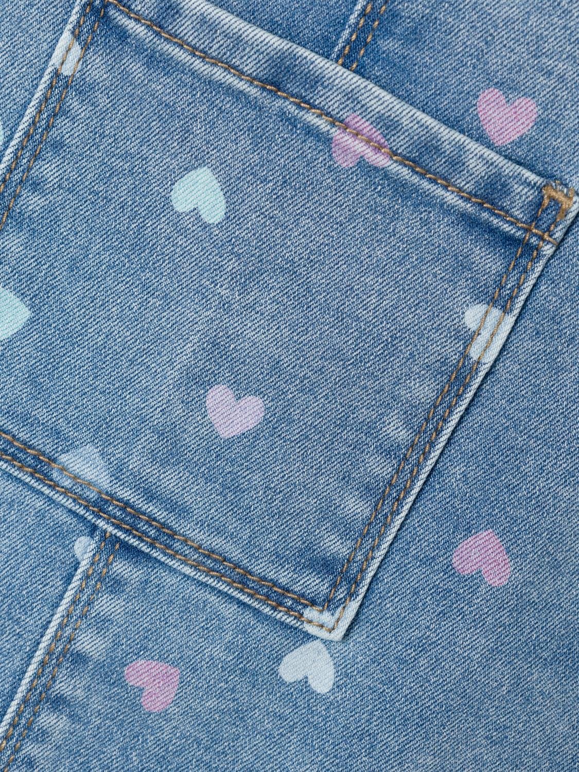 Name It Rosa Denim Spencer Dress - Medium Blue Denim Hearts