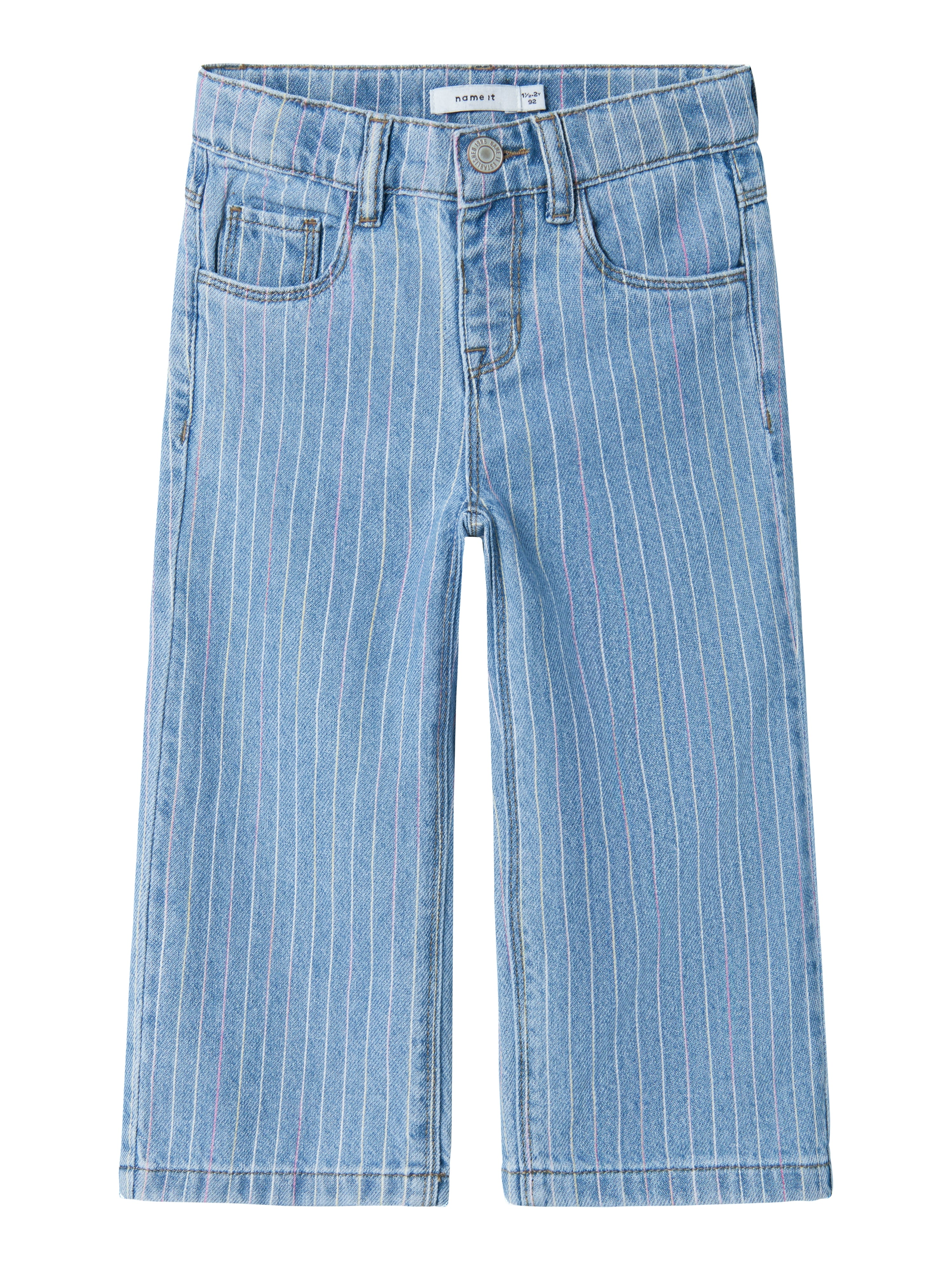 Name It Rose Wide Stripe Jeans - Light Blue Denim