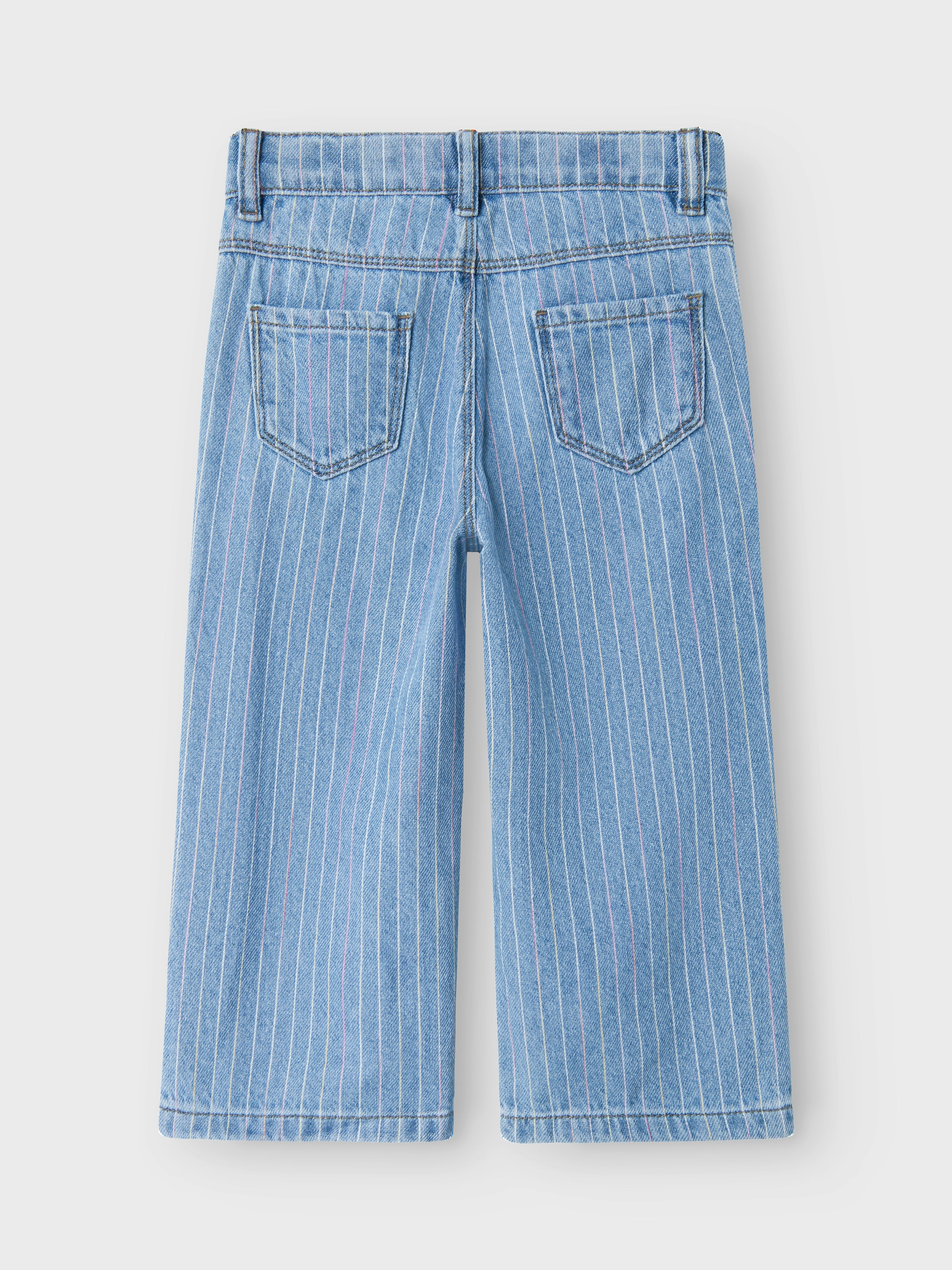 Name It Rose Wide Stripe Jeans - Light Blue Denim