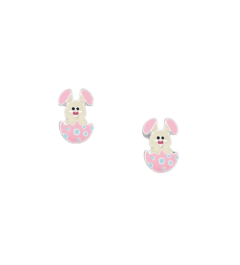 Påskekanin Ørestikker Sølv - Lyserød