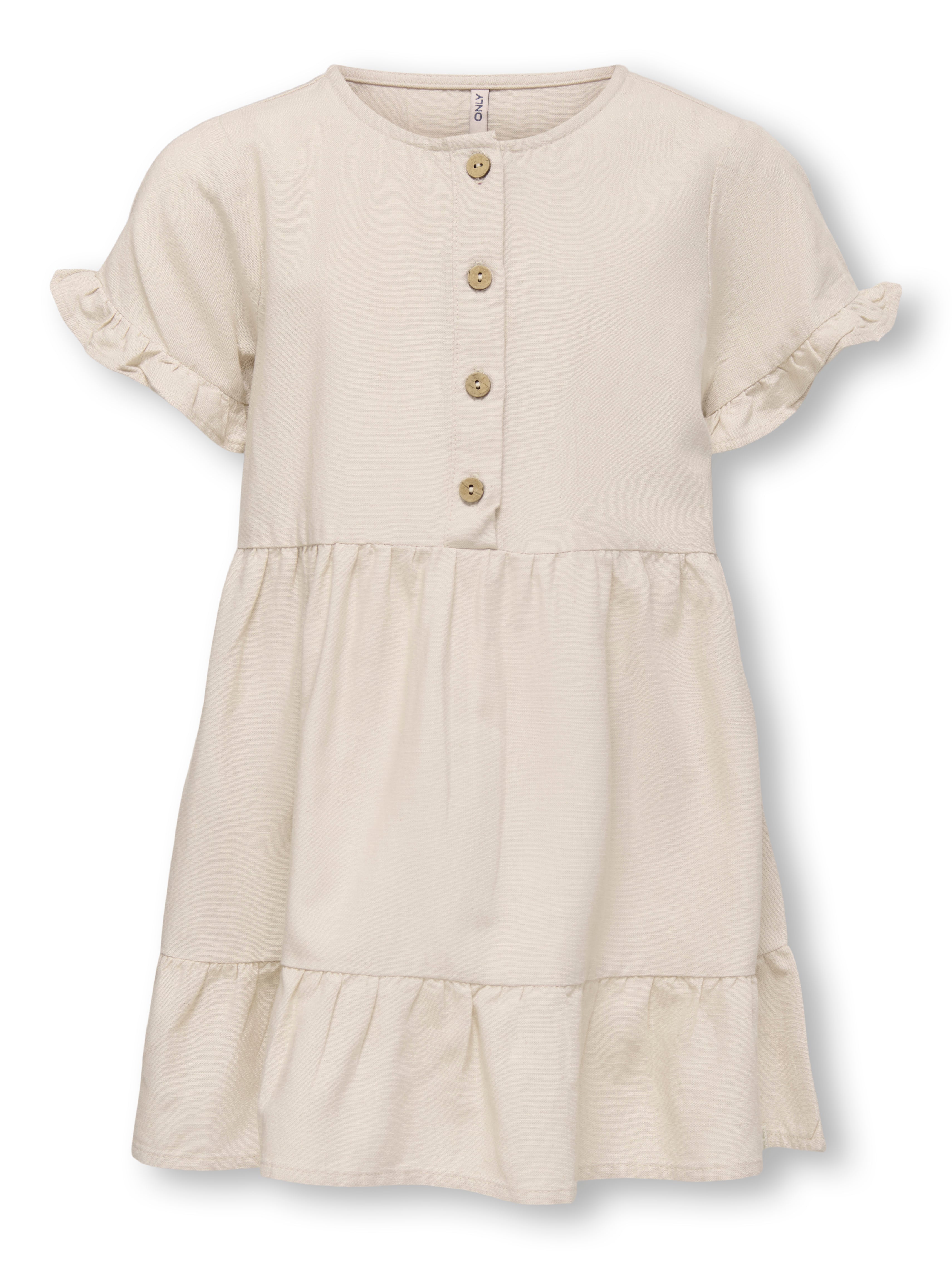 Only Mini Annabell Linen Dress - Pumice Stone