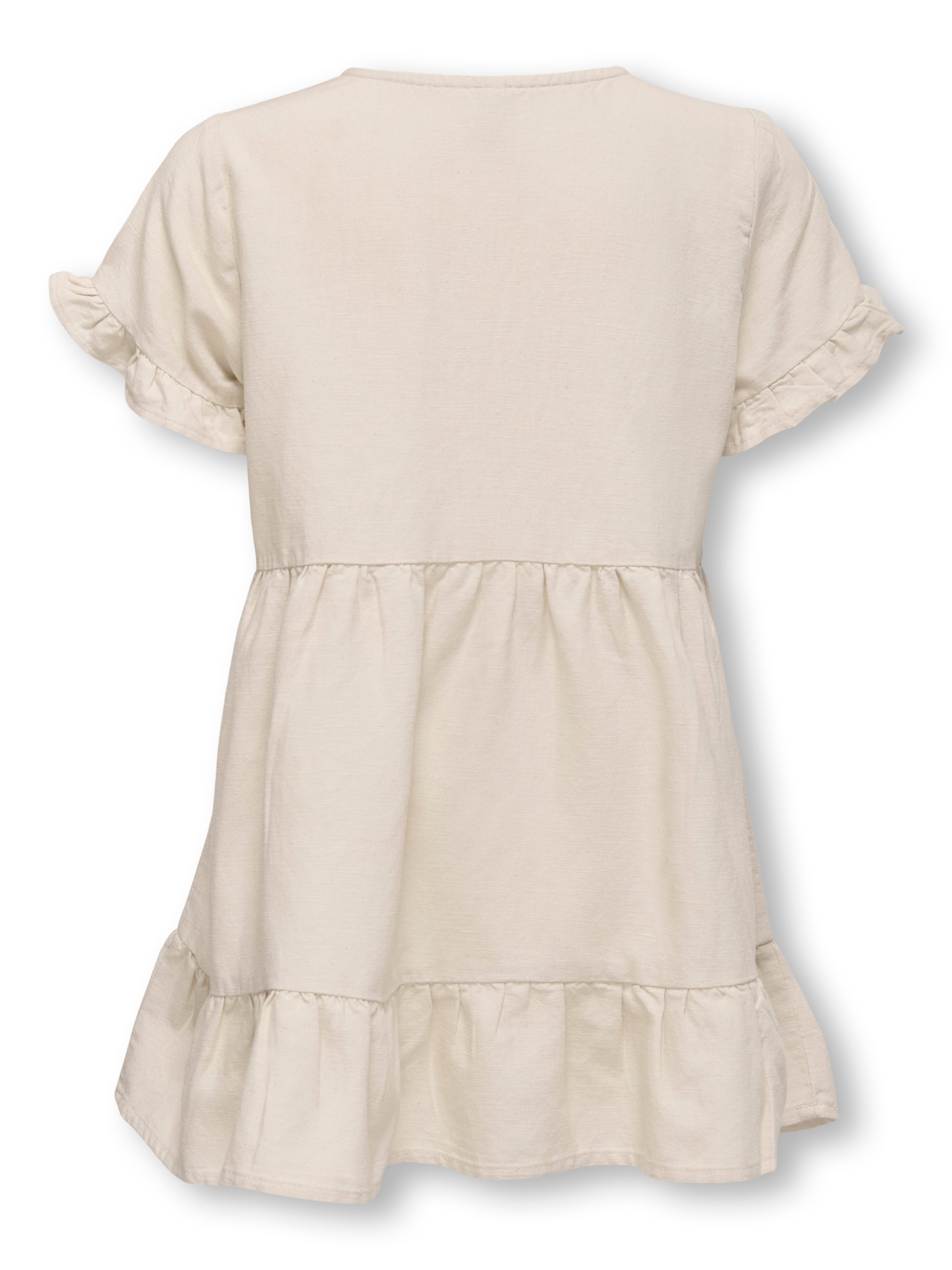 Only Mini Annabell Linen Dress - Pumice Stone