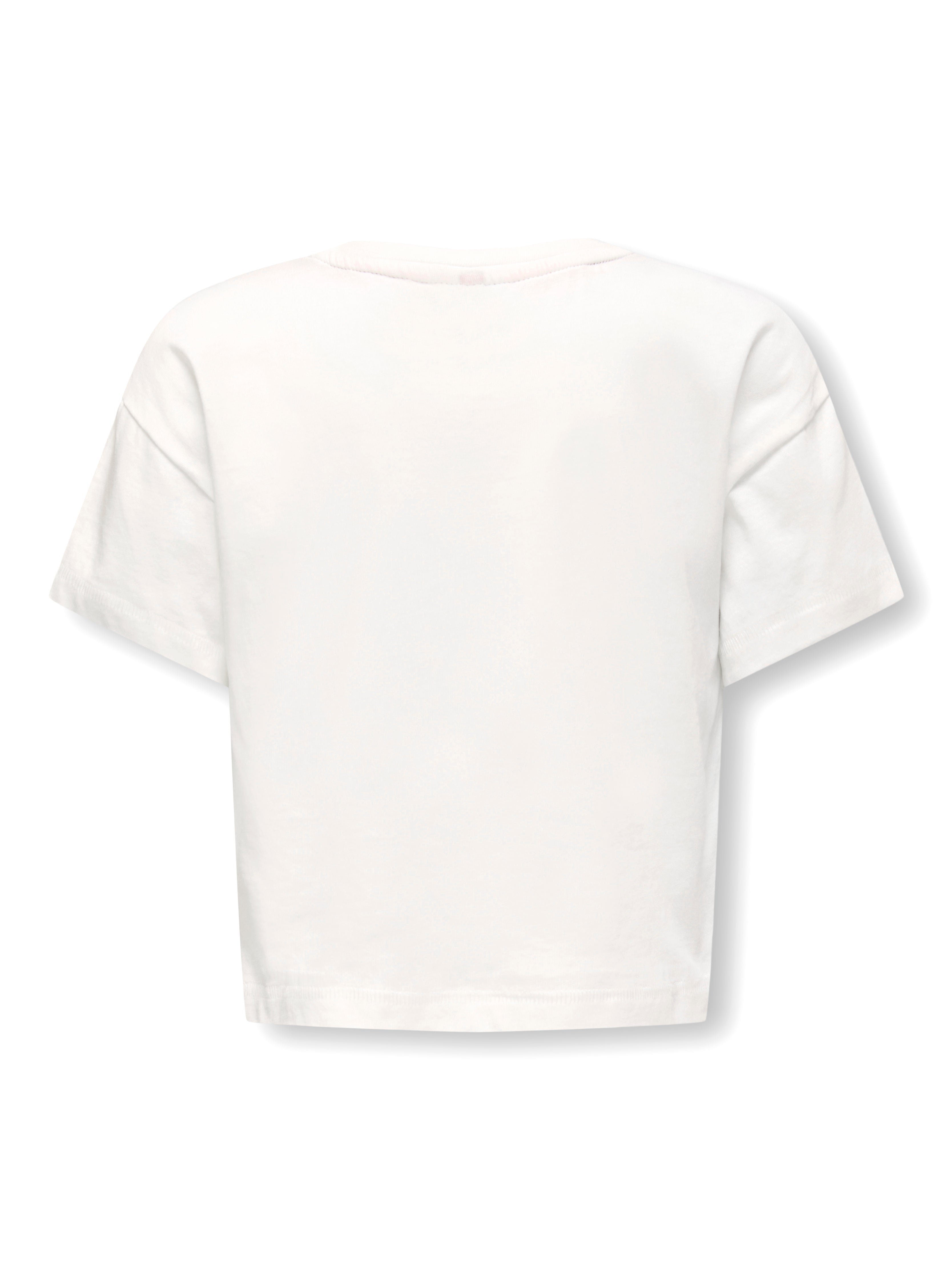 Only Mini Charlotte Life SS Loose Top - Cloud Dancer/Fruit