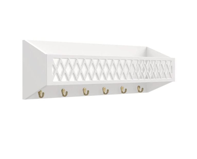 Cam Cam Copenhagen Harlekin Hylde m. kroge - Hvid