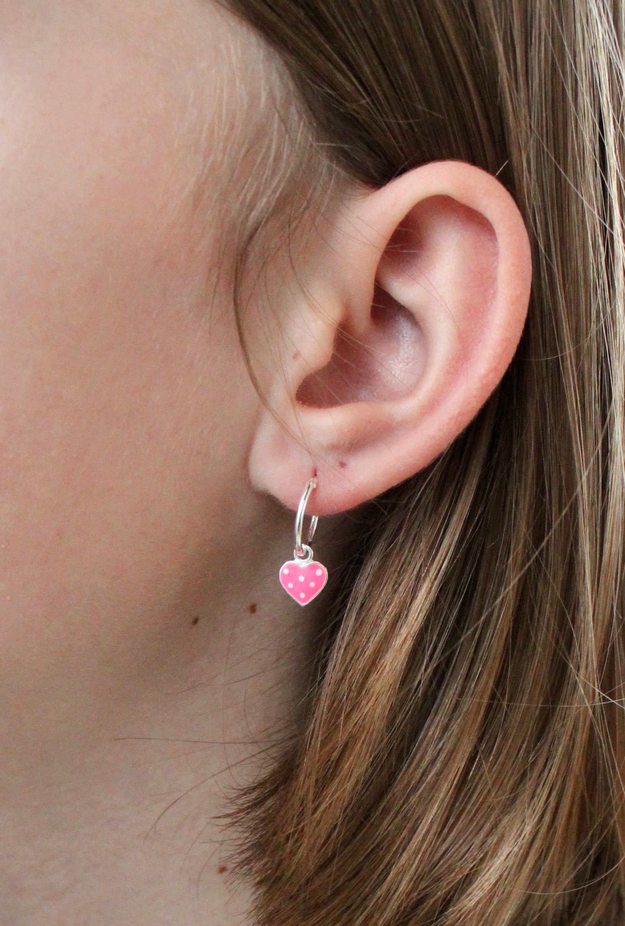 Hjerte Hoops øreringe - Lyserød