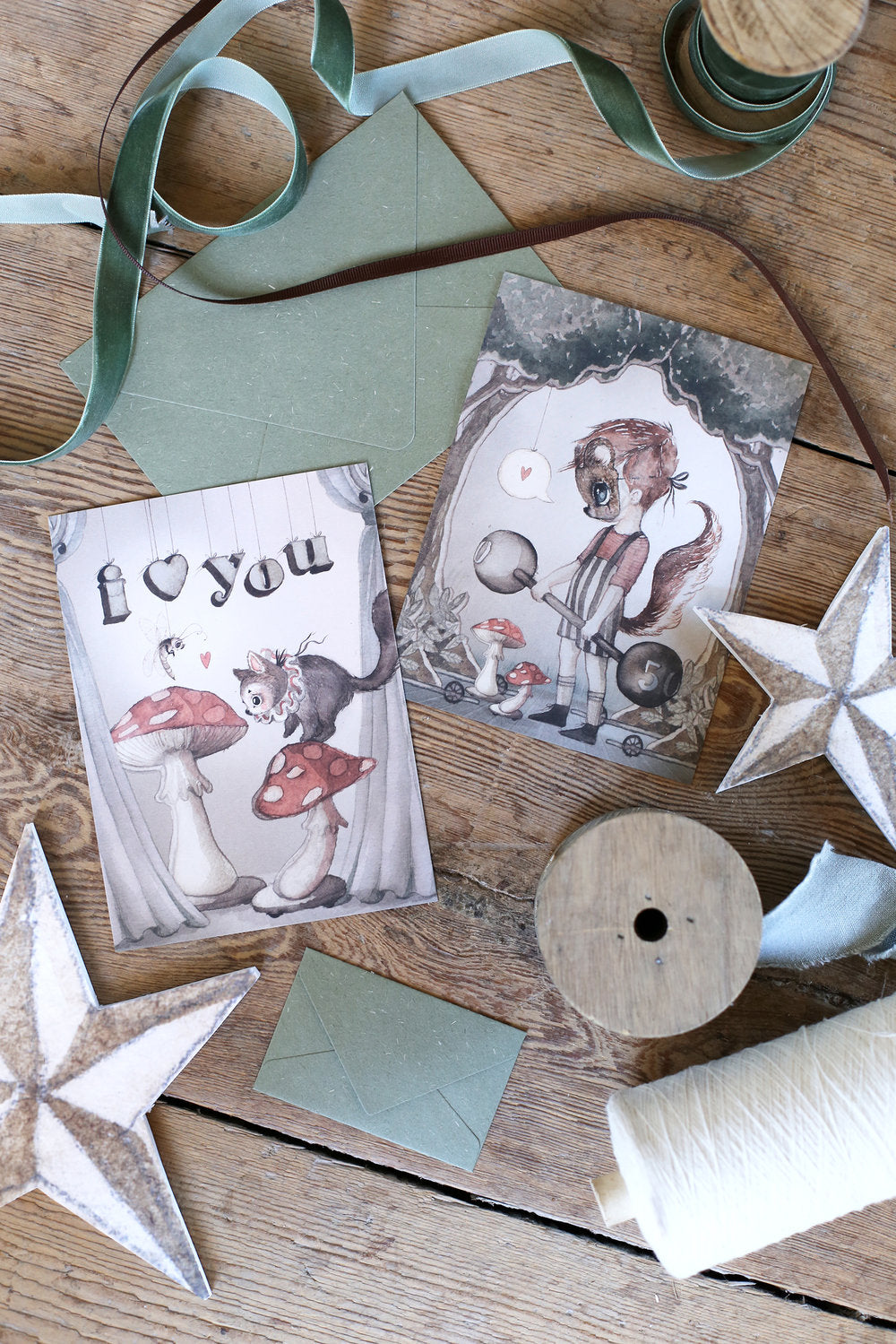 2 kort med Strong Love - Mrs. Mighetto