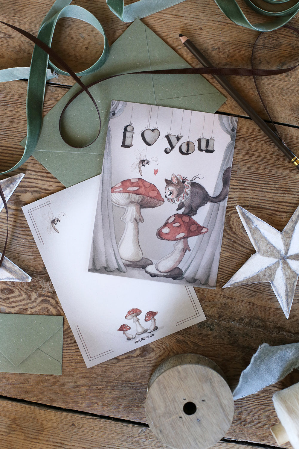 2 kort med Strong Love - Mrs. Mighetto