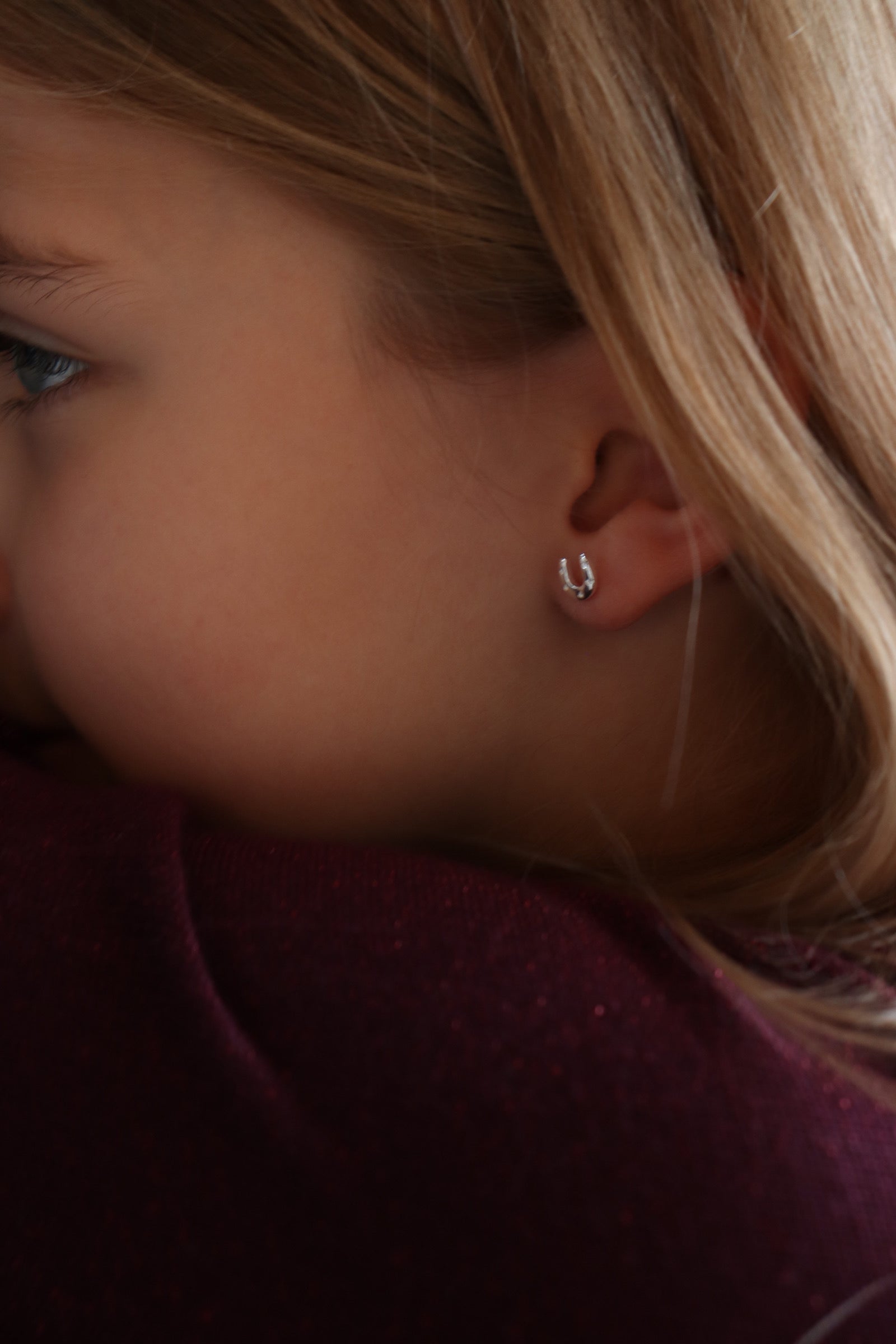 Hestesko Ørestikker i Sølv