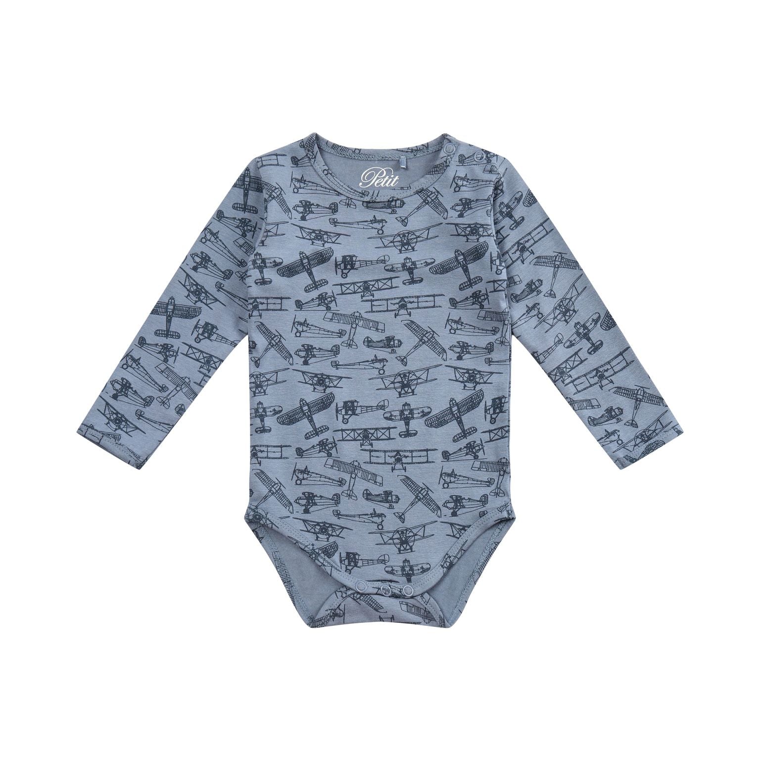 Petit By Sofie Schnoor Body med flyvemaskiner - Middel Blue