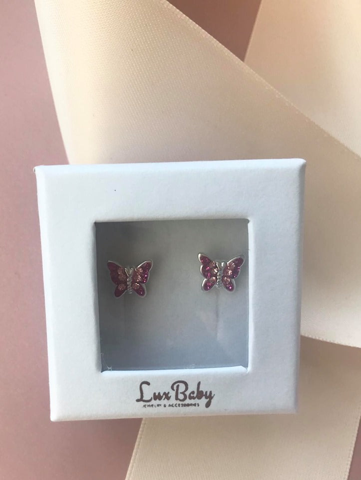 Sparkly Sommerfugle Ørestikker Sølv