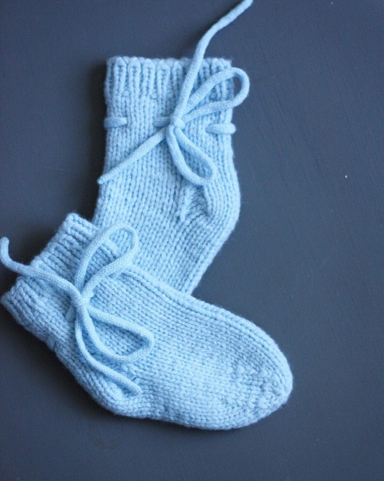 Cashmere Luksus Baby Strømper - Baby Lyseblå