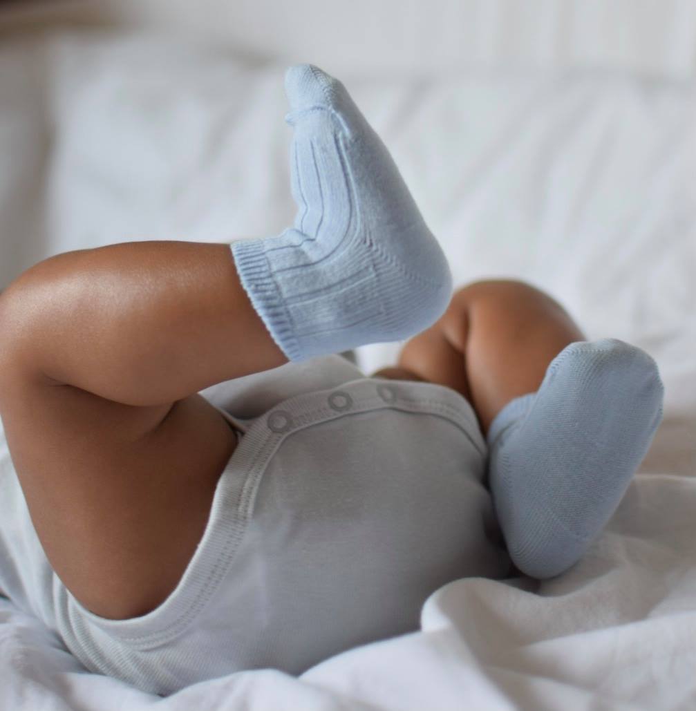 Condor Rib Ankel Strømper Blå