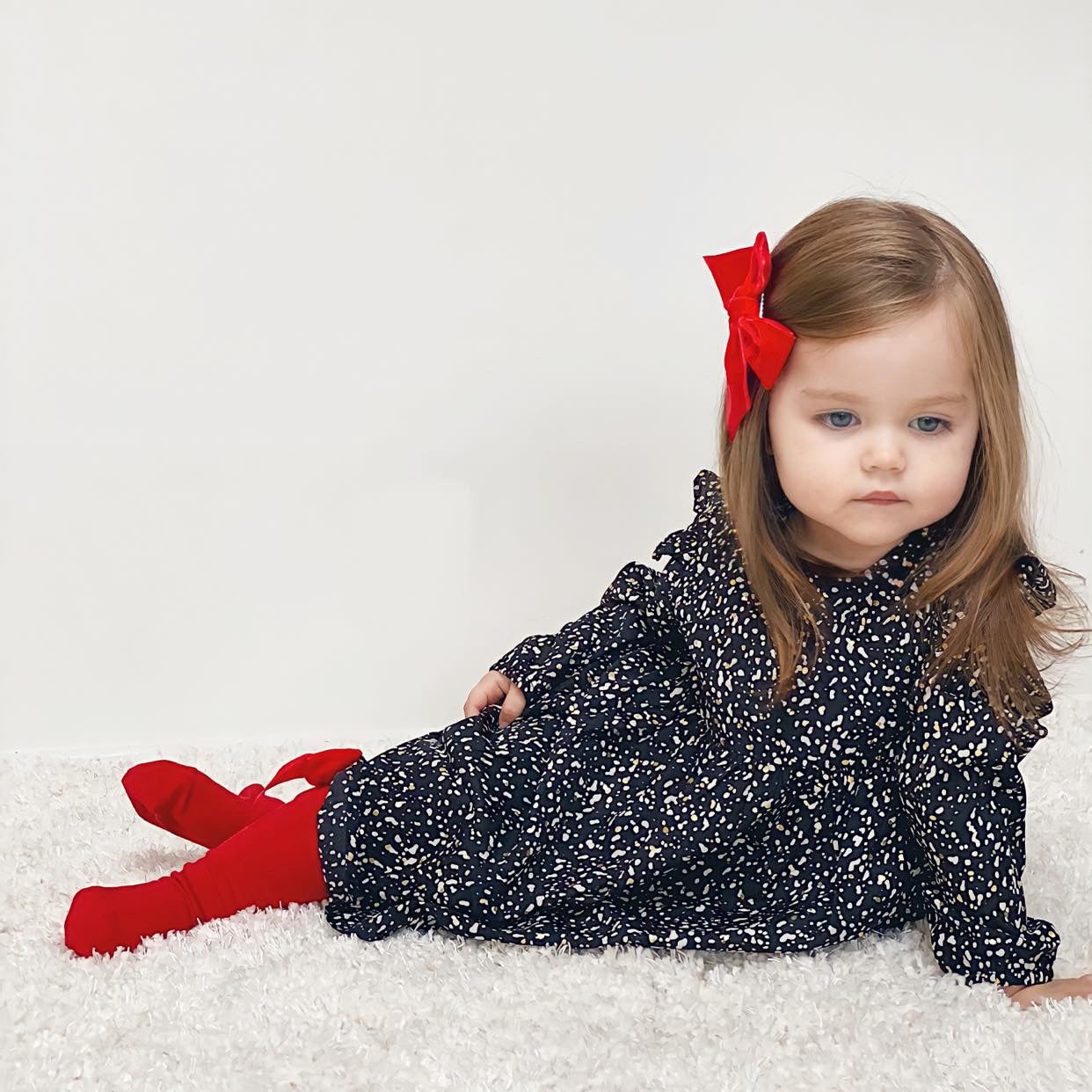 Condor Knæstrømper med Velour Sløjfe Røde