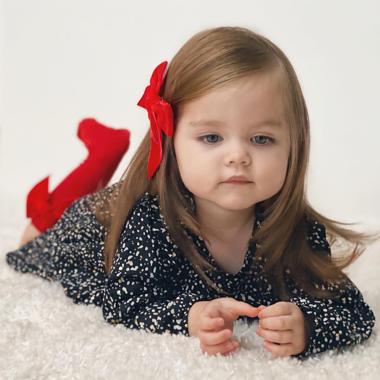 Condor Knæstrømper med Velour Sløjfe Røde