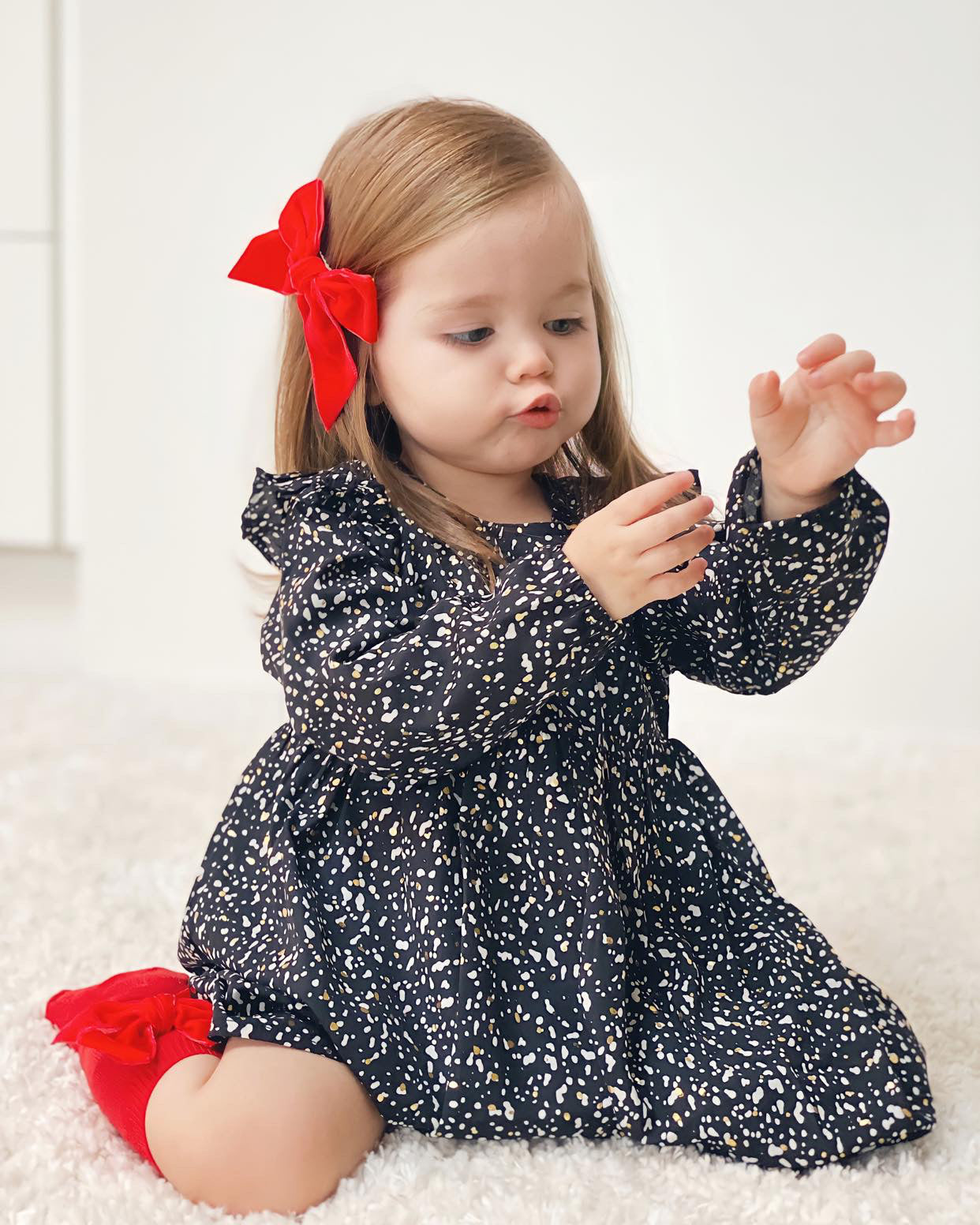 Condor Knæstrømper med Velour Sløjfe Røde