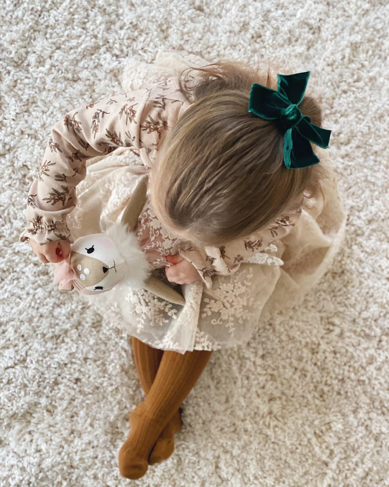 Condor Hårspænde med Velour Sløjfe Grøn