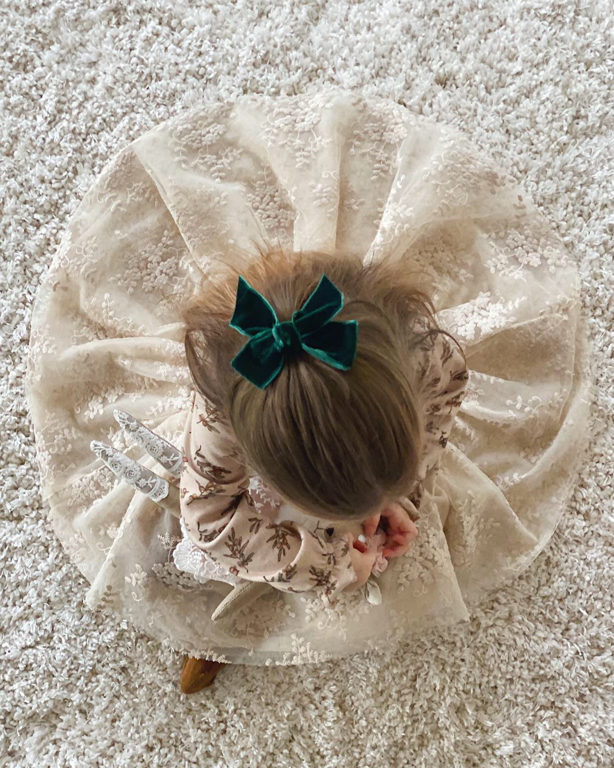 Condor Hårspænde med Velour Sløjfe Grøn