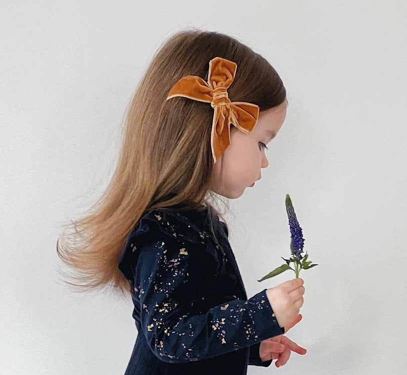 Condor Hårspænde med Velour Sløjfe Cinnamon