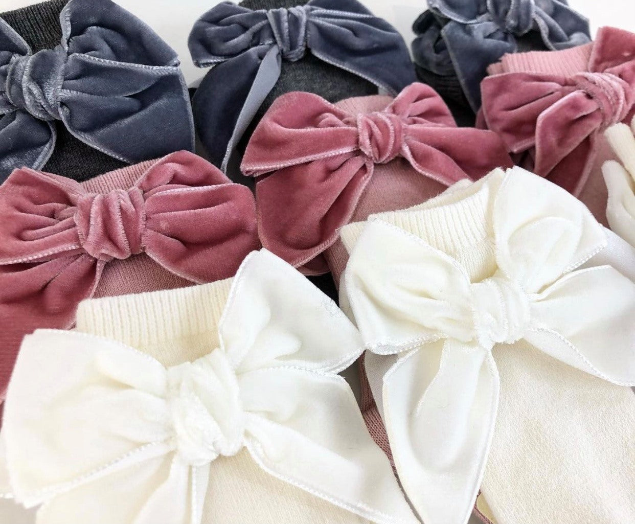 Condor Knæstrømper med Velour Sløjfe - Rosa Palo