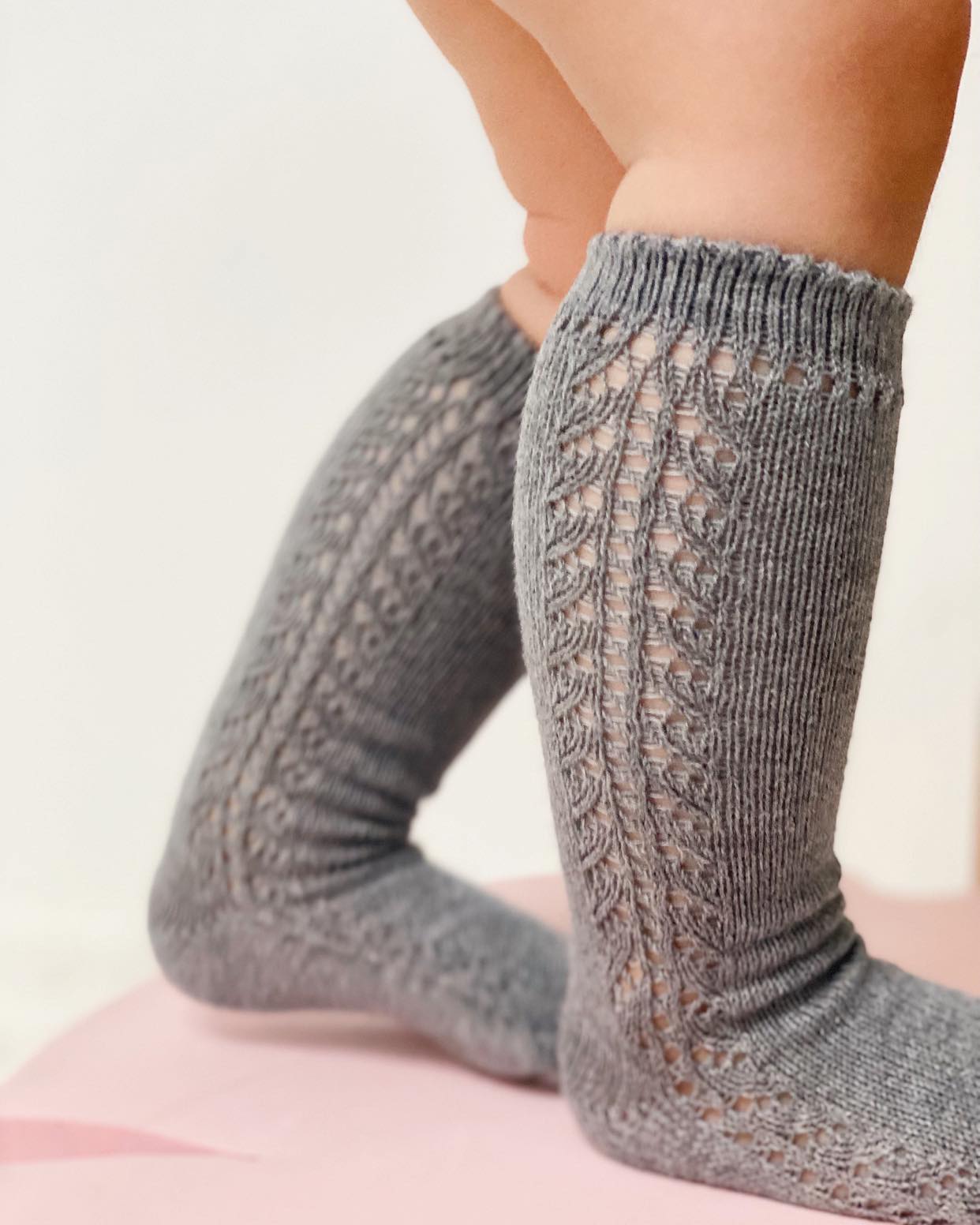 Condor Knæstrømper med Hulmønster Grå