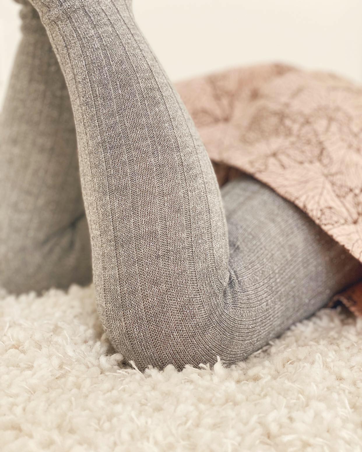 Condor Rib Strømpebukser med Sølv Glimmer Grå