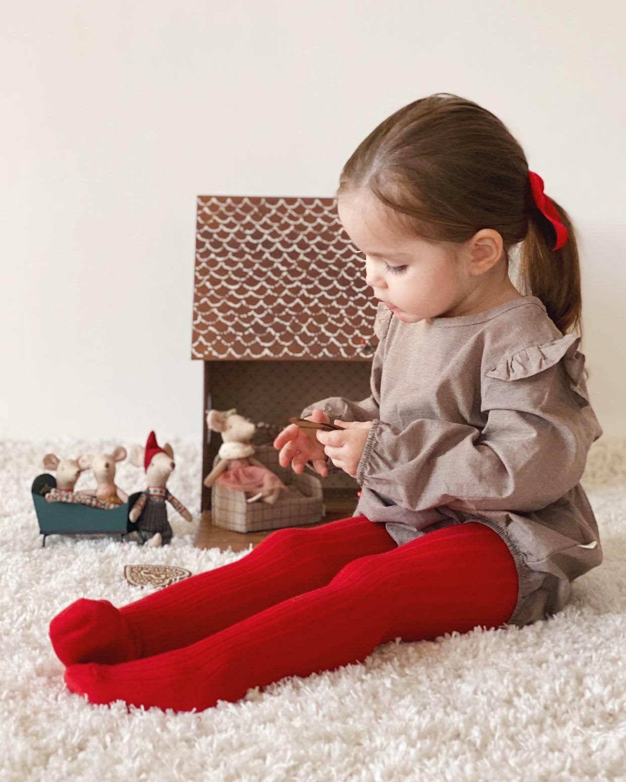 Condor Rib Strømpebukser - Røde