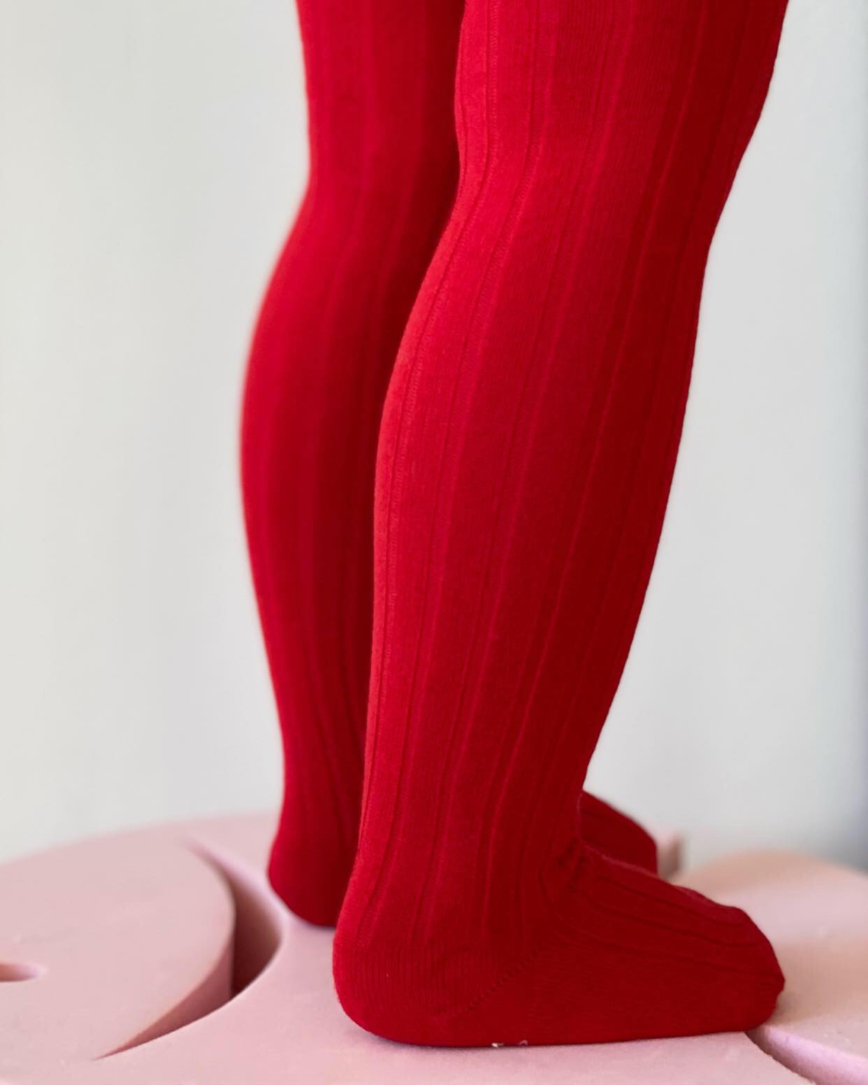 Condor Rib Strømpebukser - Røde