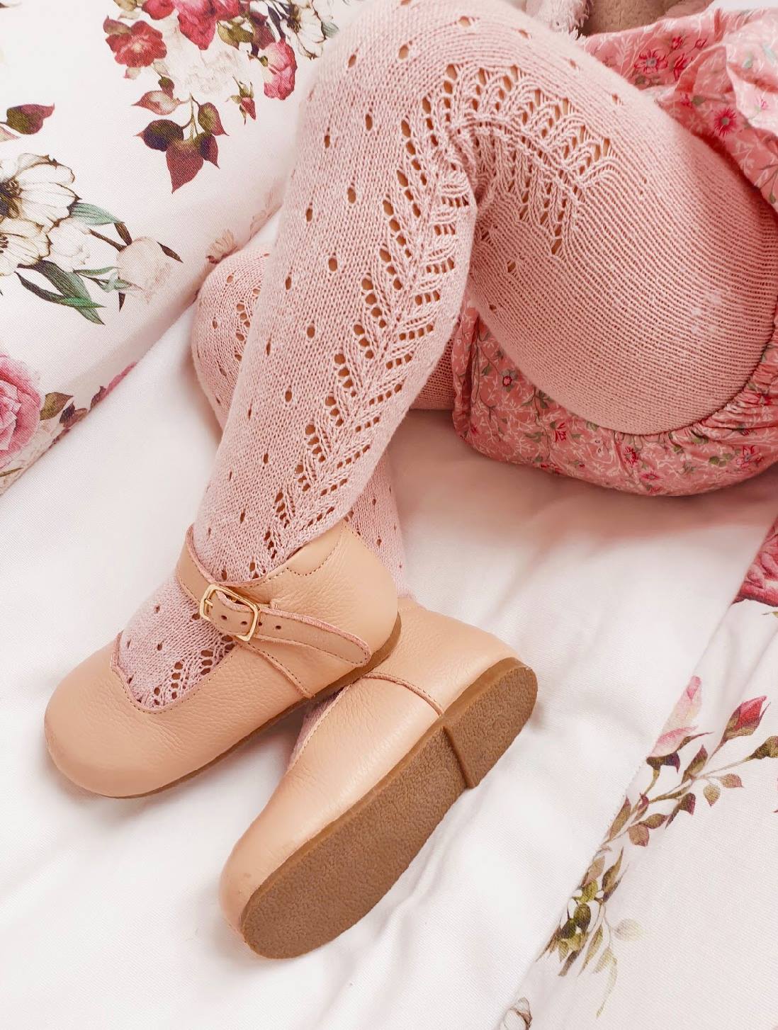 Condor Strømpebukser med Hulmønster Rosa palo