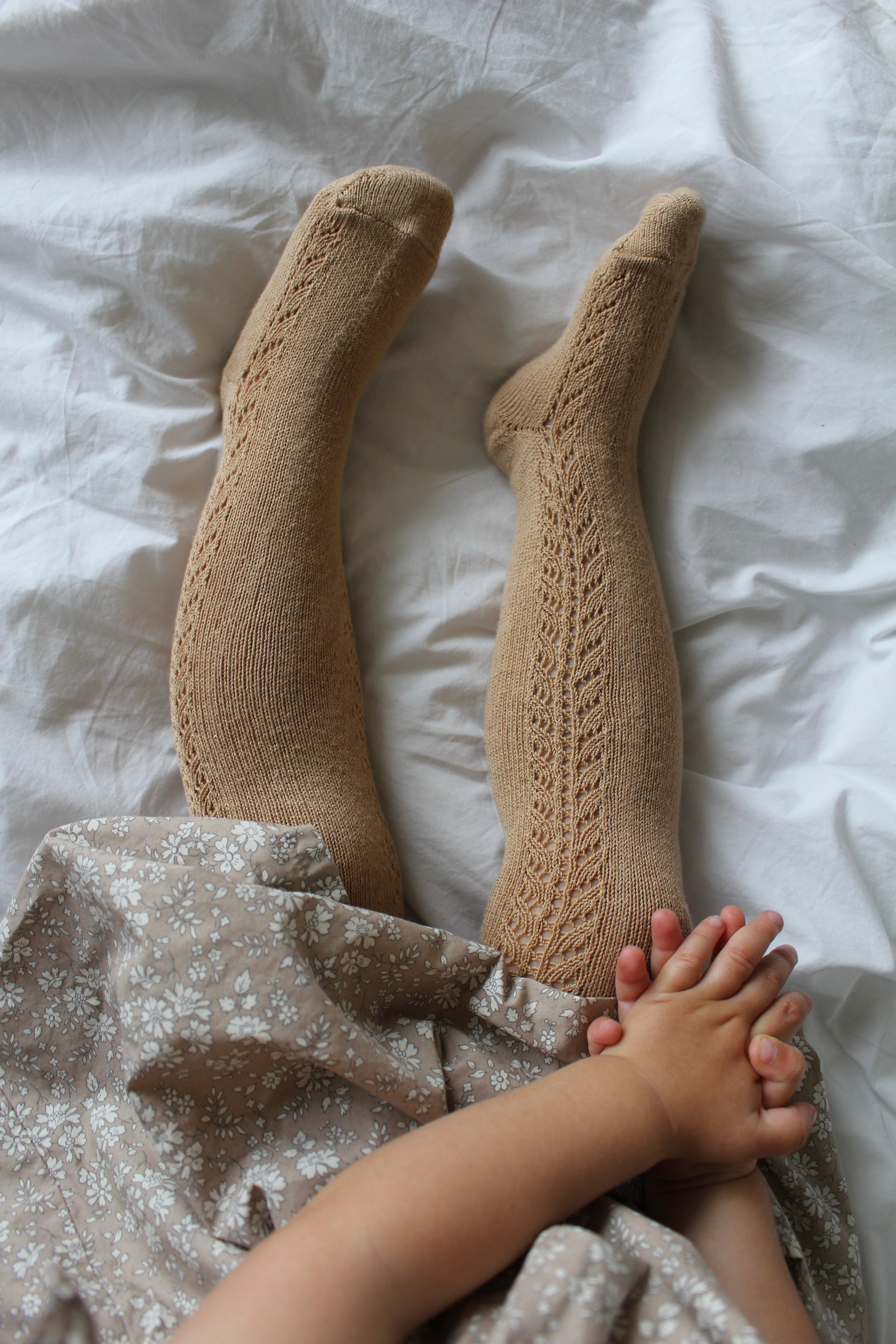 Condor Strømpebukser med Hulmønster - Camel