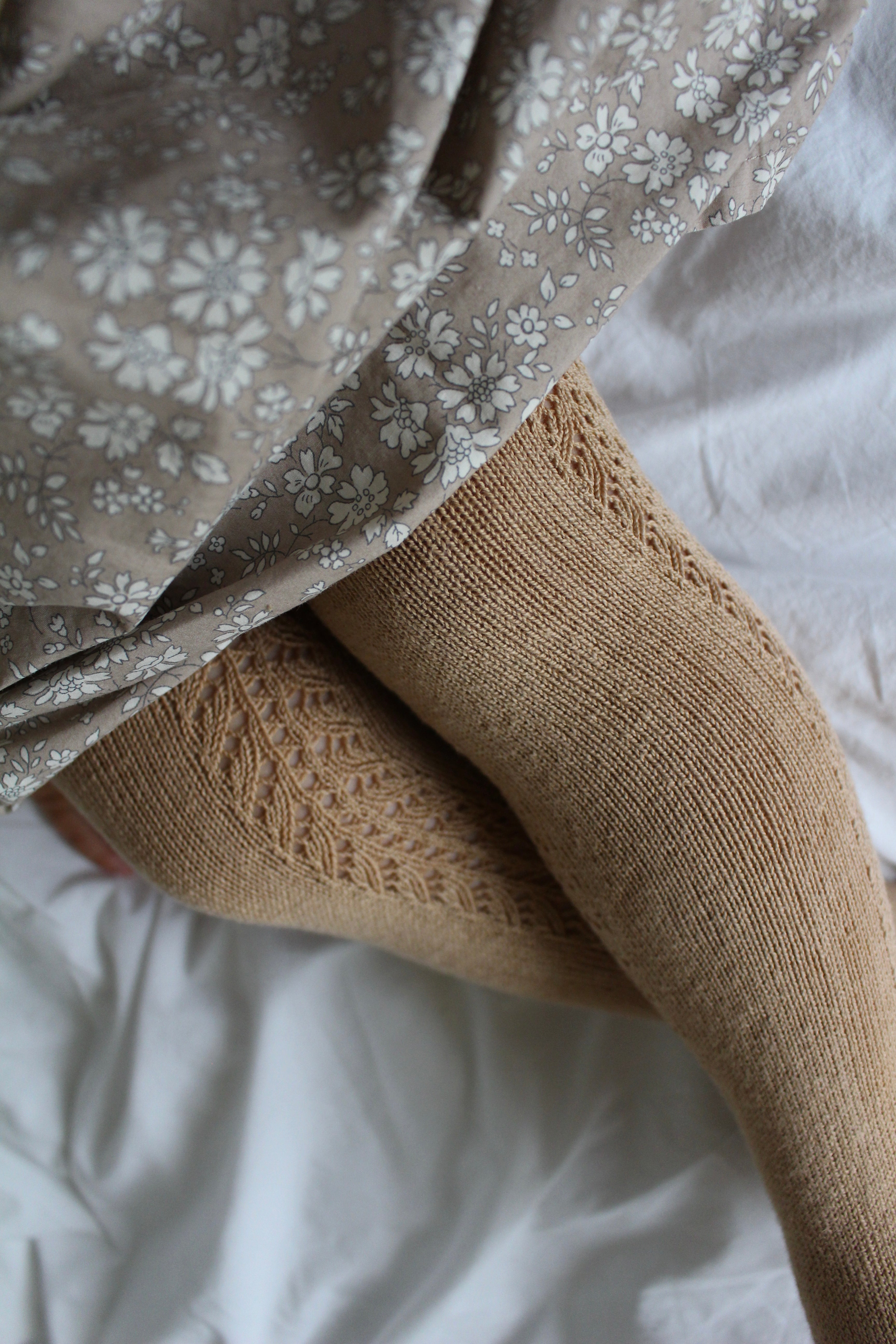 Condor Strømpebukser med Hulmønster - Camel