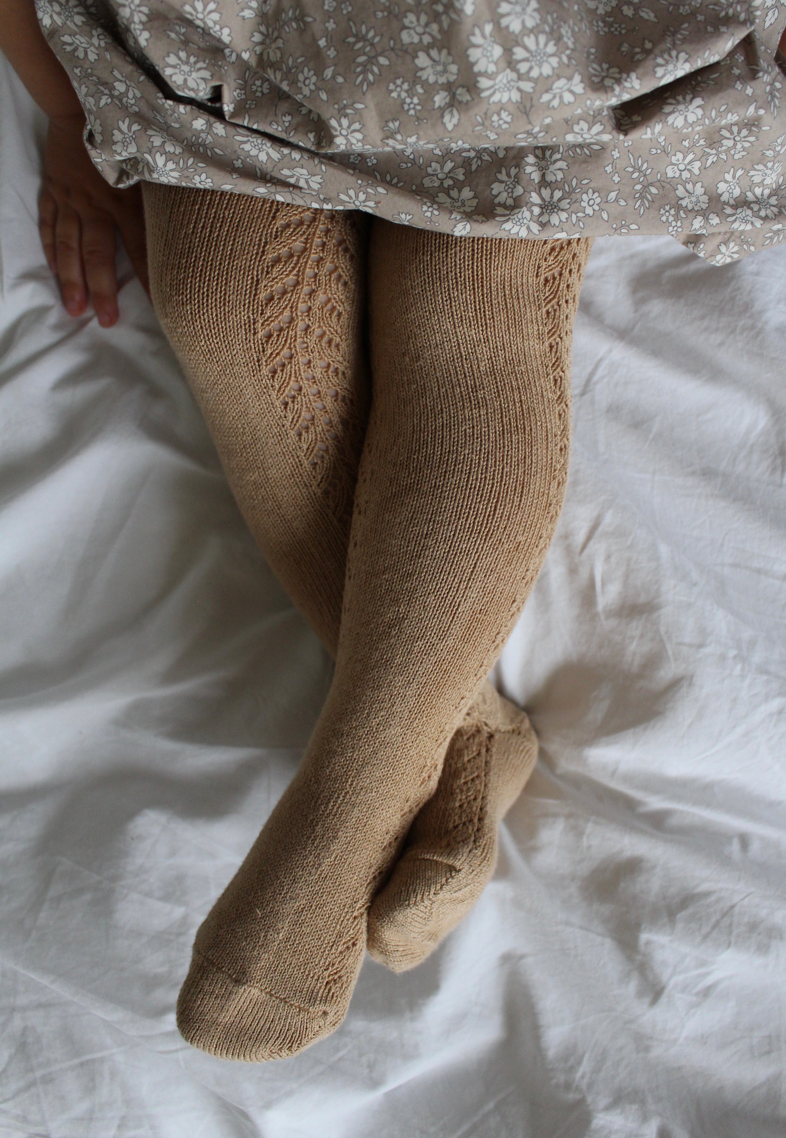 Condor Strømpebukser med Hulmønster - Camel