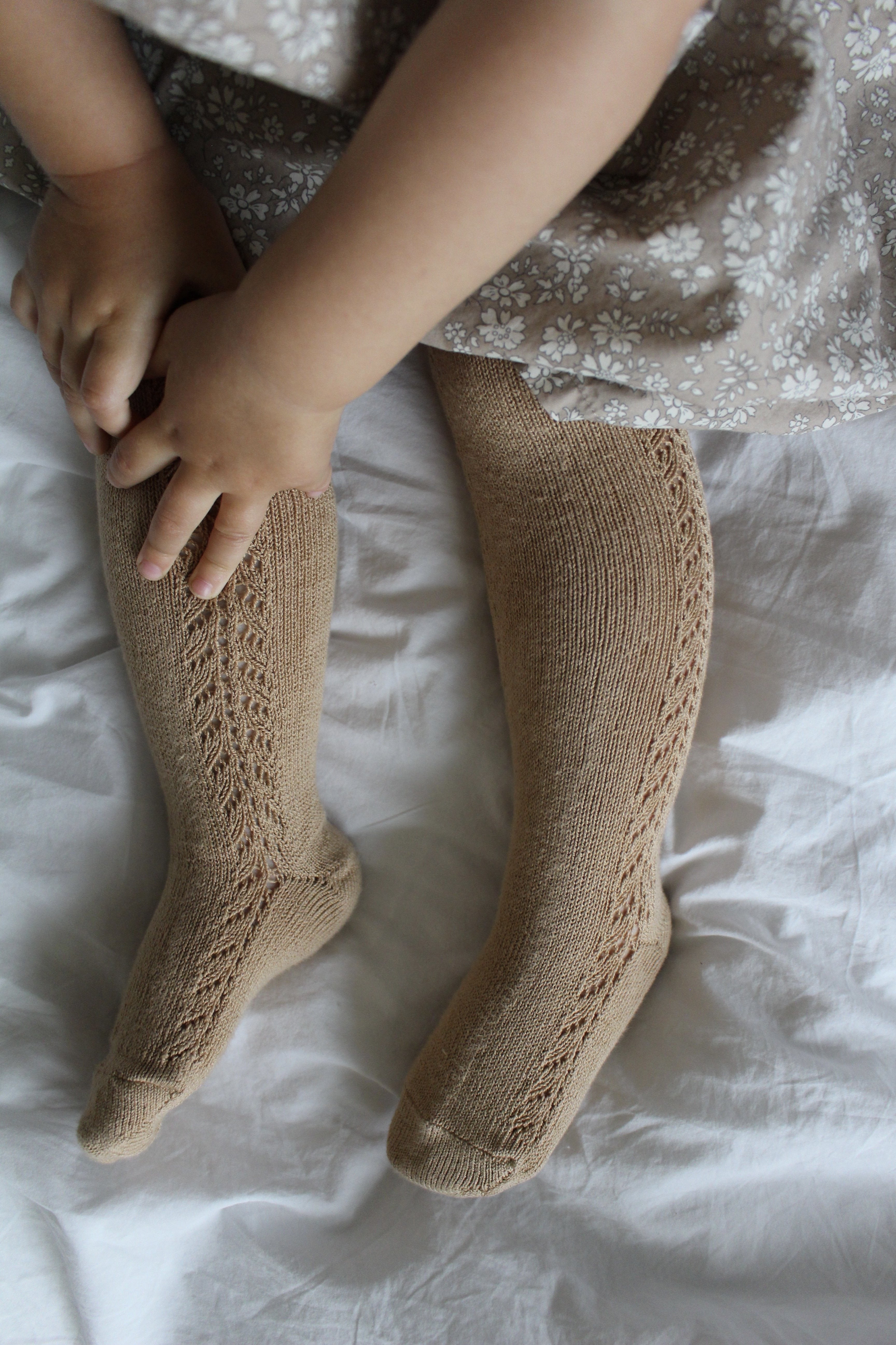 Condor Strømpebukser med Hulmønster - Camel