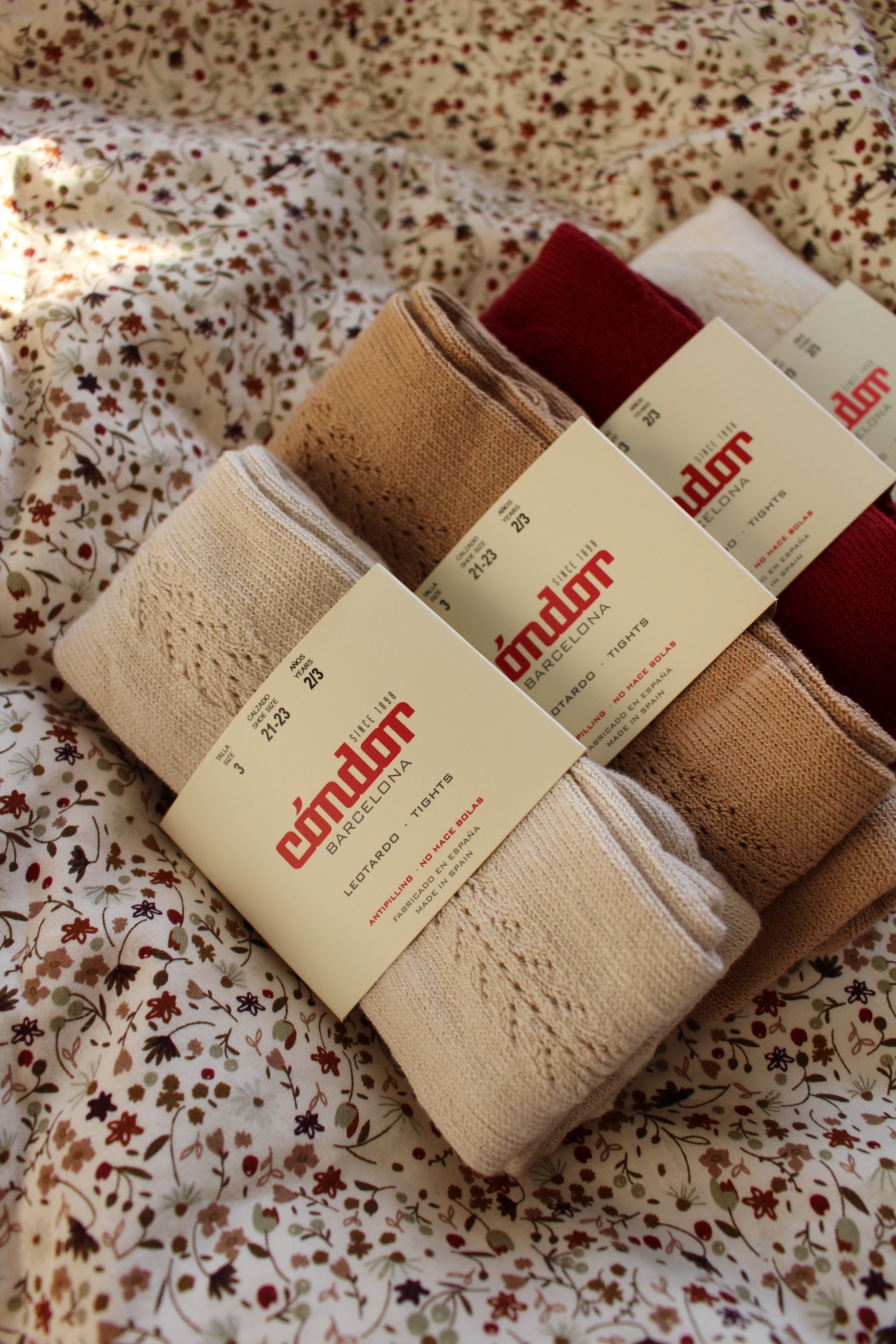 Condor Strømpebukser med Hulmønster - Camel