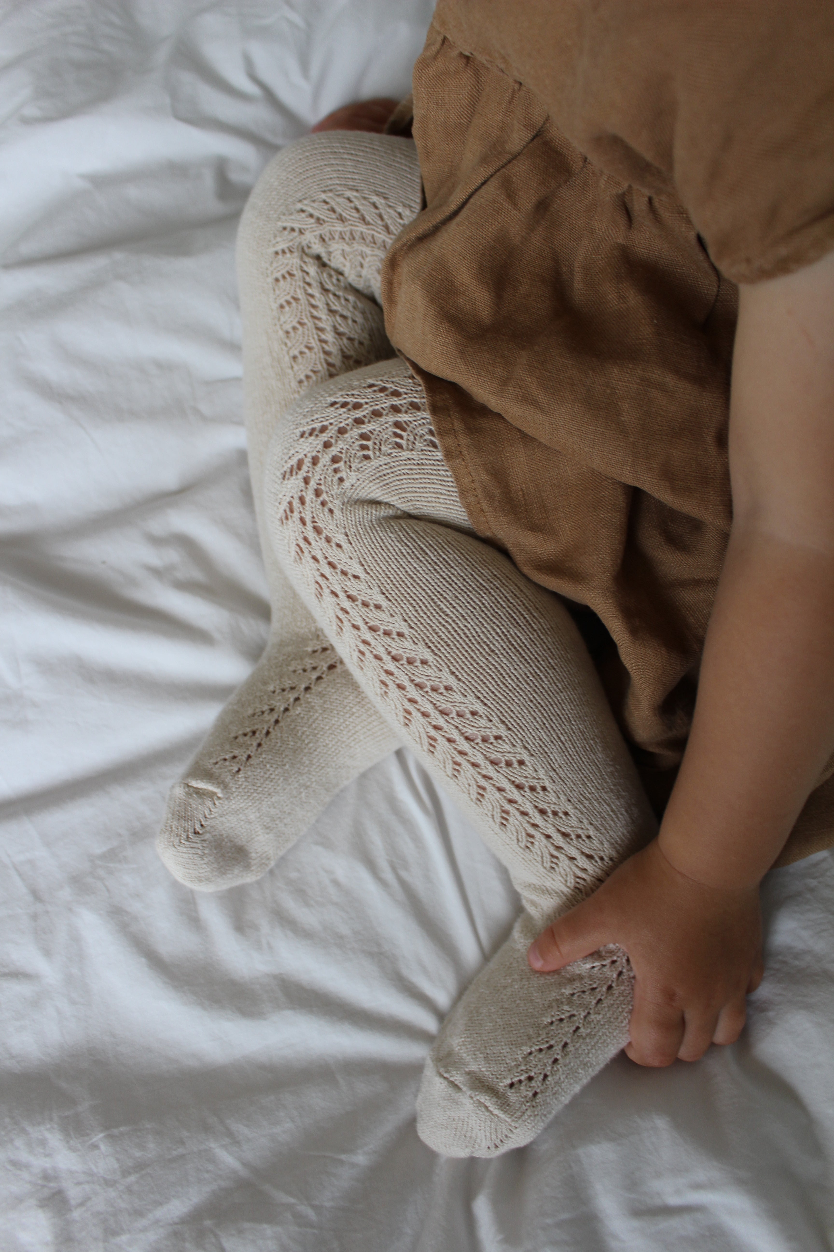 Condor Strømpebukser med Hulmønster - Lino / Beige