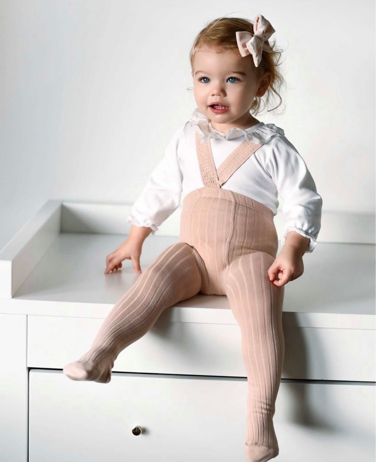 Condor Strømpebukser m/Seler Bomuld - Rosa Empo