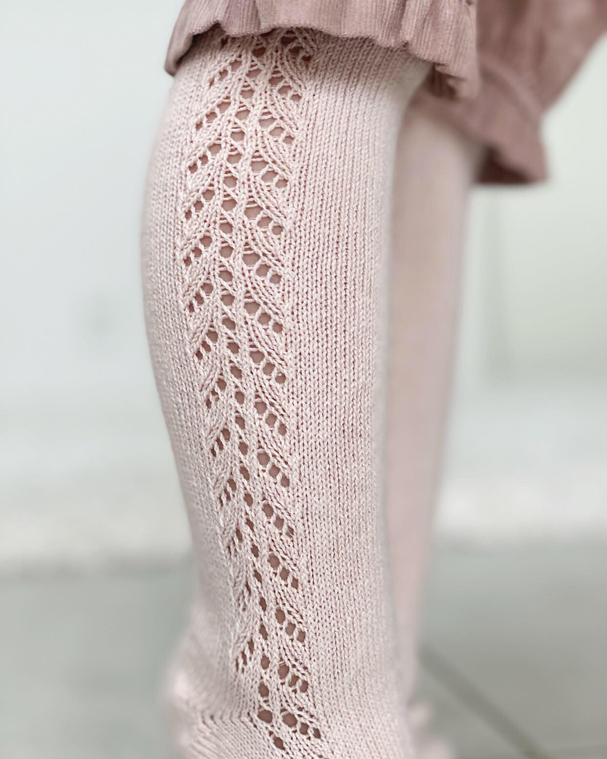 Condor Strømpebukser med Hulmønster - Rosa