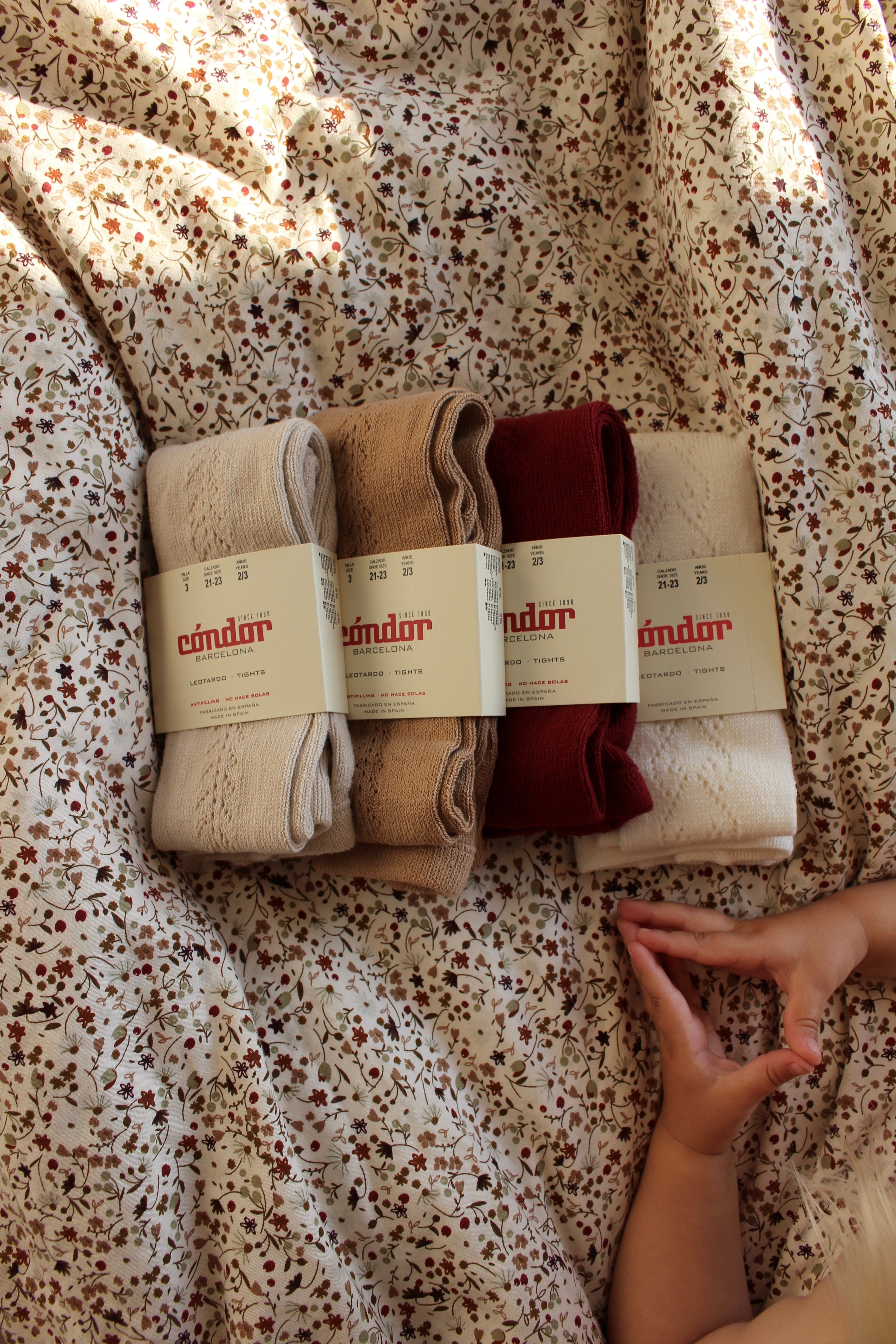 Condor Strømpebukser med Hulmønster - Camel