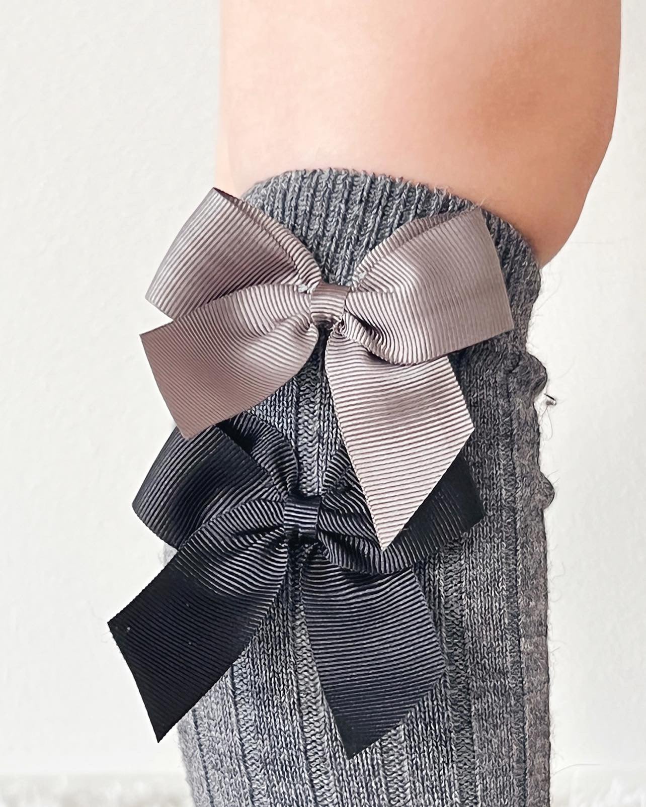 Condor Knæstrømper Merino Uld 2 Sløjfer Grå