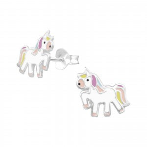 Enhjørning Ørestikkere i Sølv