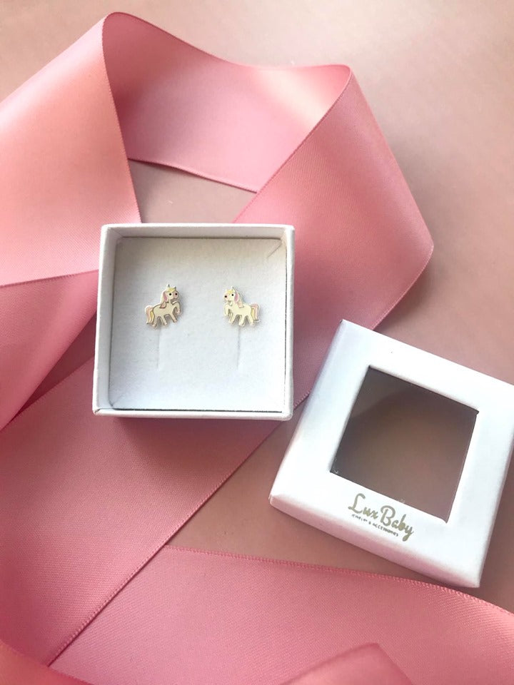 Enhjørning Ørestikkere i Sølv