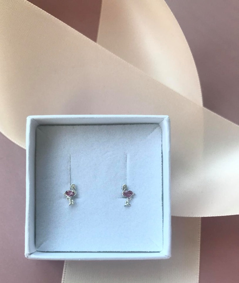 Flamingo Ørestikker Sølv