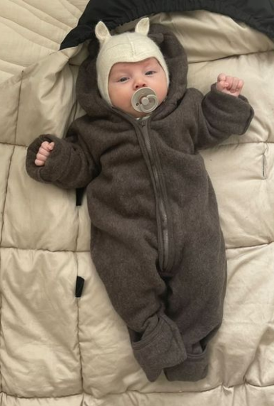 Huttelihut Mushi Baby heldragt m. ører - Brown