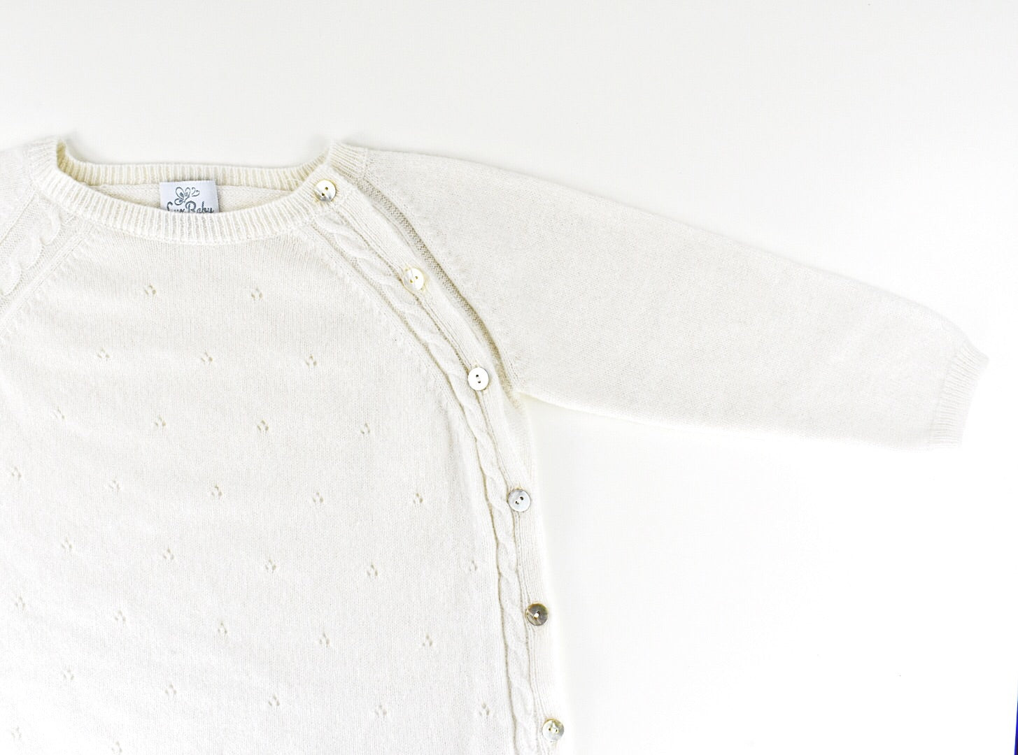 Cashmere Bodystocking str. ca 2 år - Elfenbensfarvet