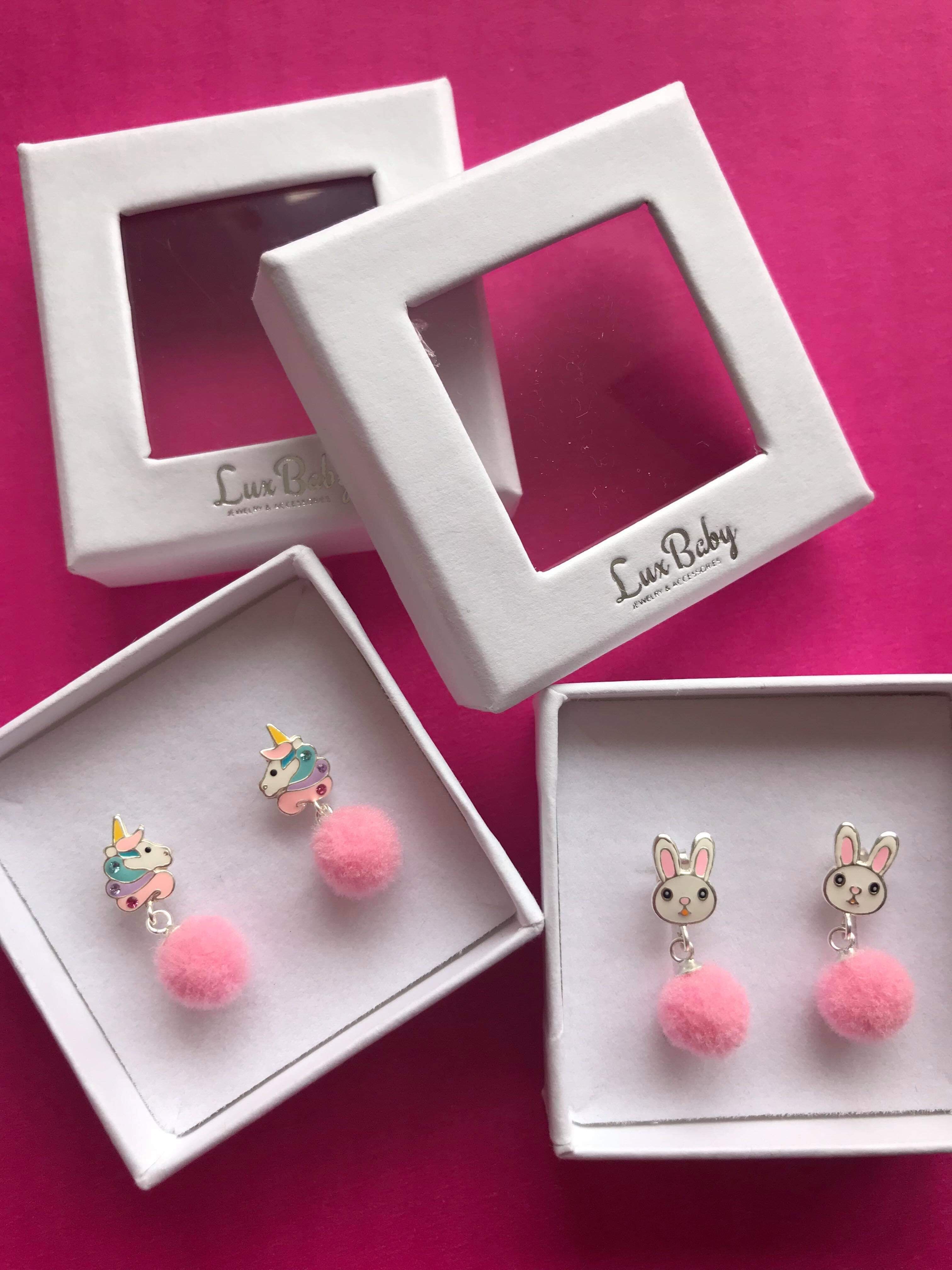 Kanin Ørestikker med Pink Pom Pom'er