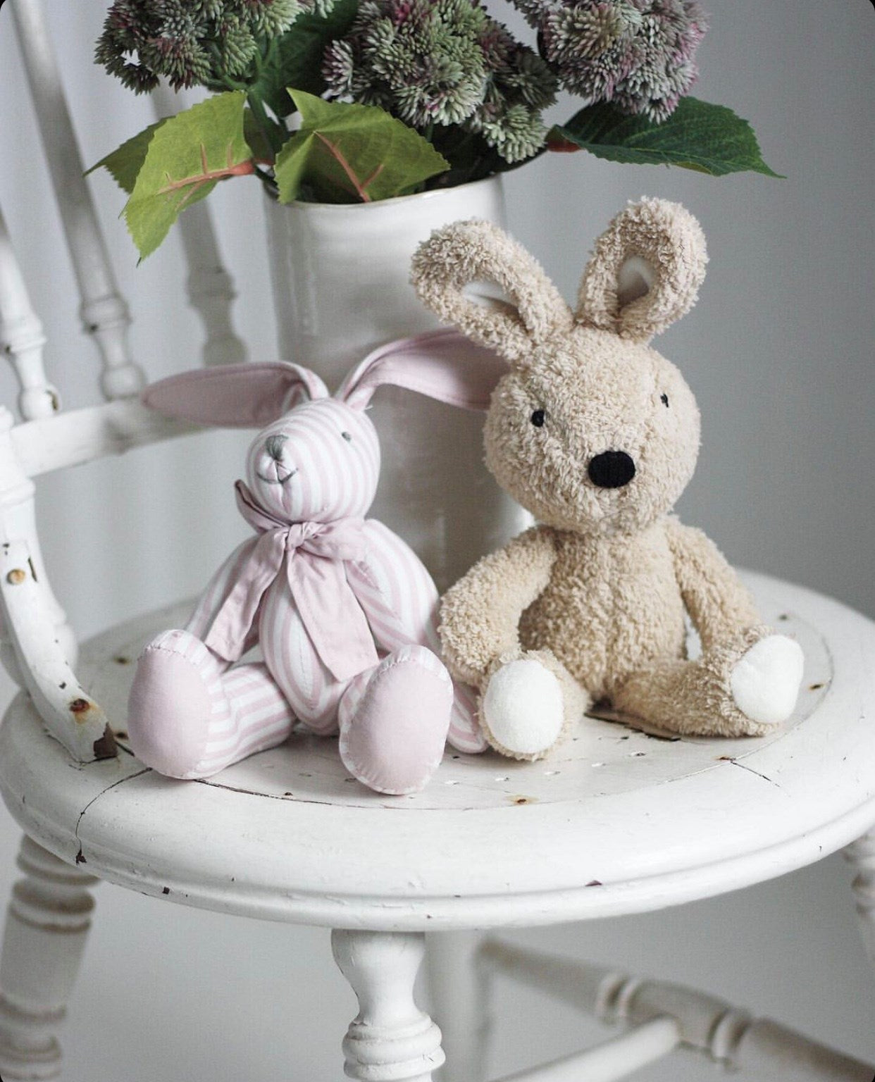 Kanin Bamse Lyserød med Prikker / Striber