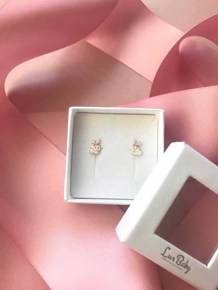 Kanin Pige Ørestikker Sølv
