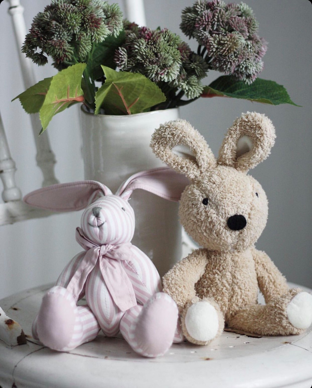 Kanin Bamse Lyserød med Prikker / Striber