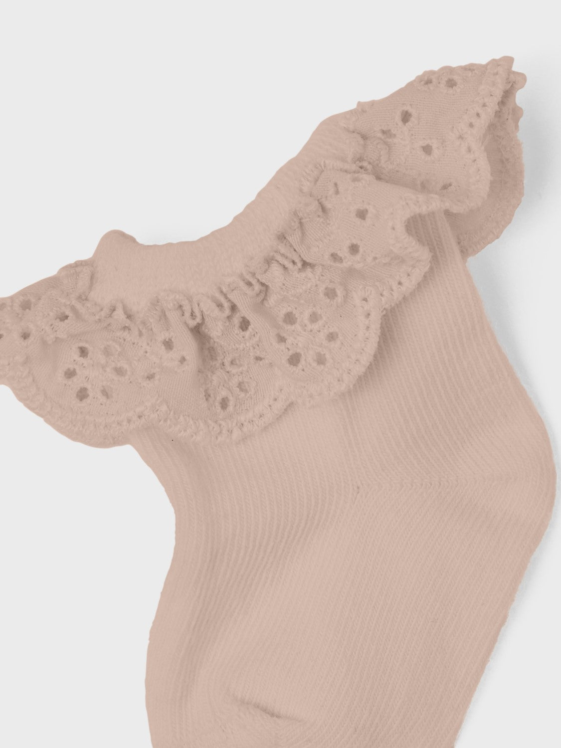 Lil Atelier - Dertrud Baby Ankelstrømpe med Blondekant - Rose Dust