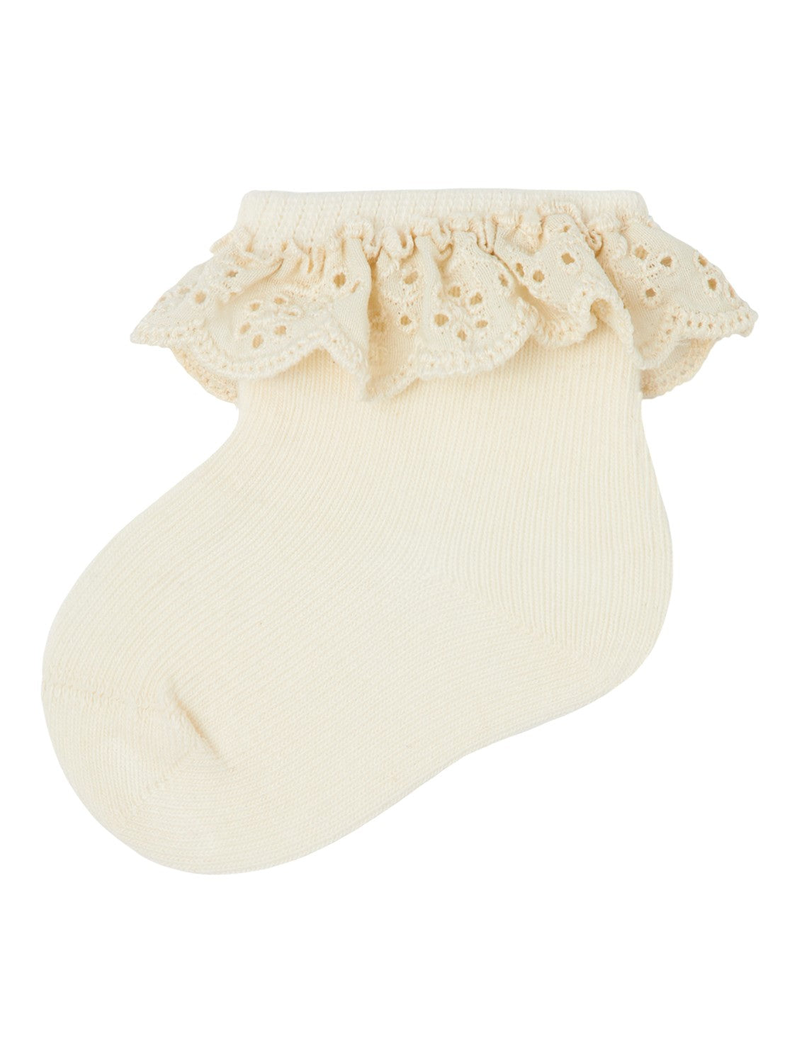 Lil Atelier - Dertrud Baby Ankelstrømpe med Blondekant - Turtledove